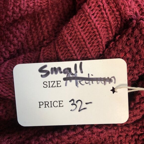 Maroon Mock Turtleneck Loose Knit Sweater Womens Size Small Long Sleeve Cozy NEW - Picture 8 of 9